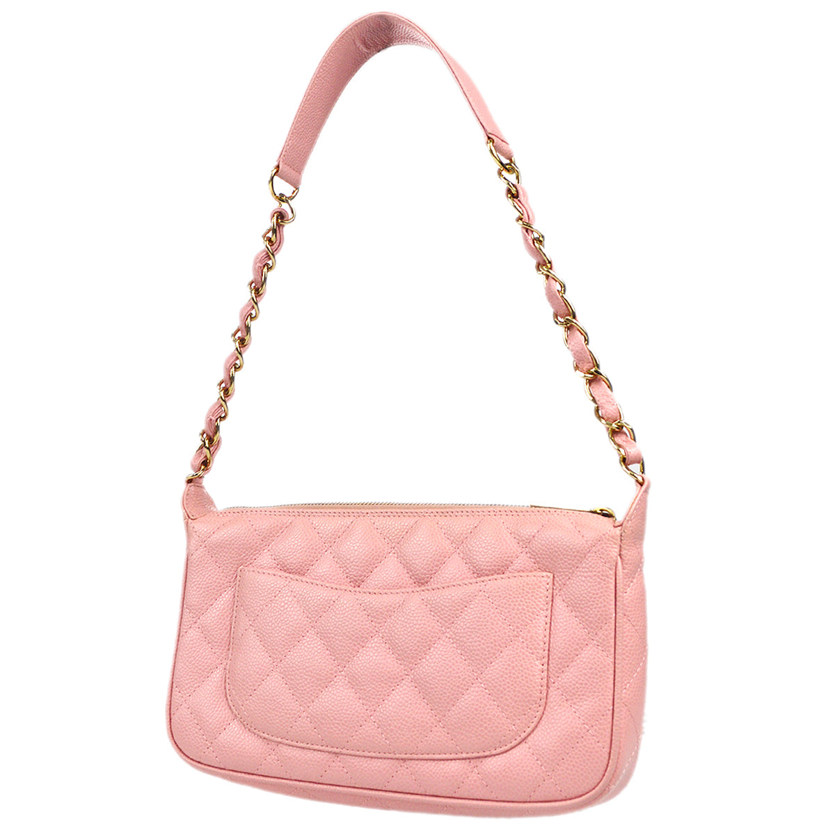 Luxury Chanel 2003-2004 Chain Shoulder Bag Pink Caviar