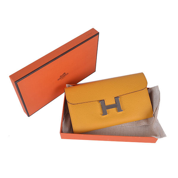Luxury Hermes Wallet H6023 Wallet Yellow