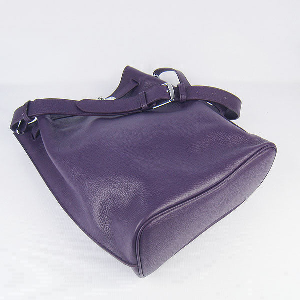 Luxury Hermes Nappa Leather Shoulder Bag H2804 purple Silver
