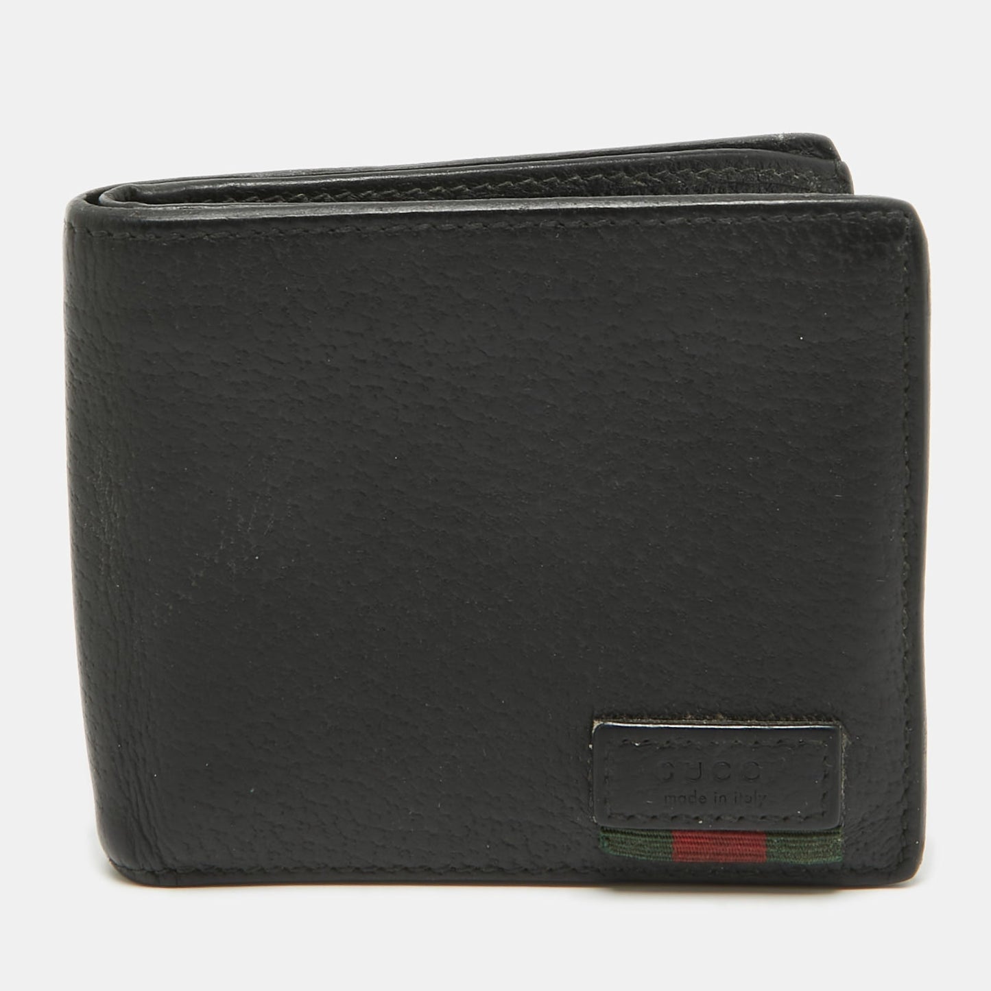 Luxury Gucci Trending 2025 Black Leather Web Bifold Wallet