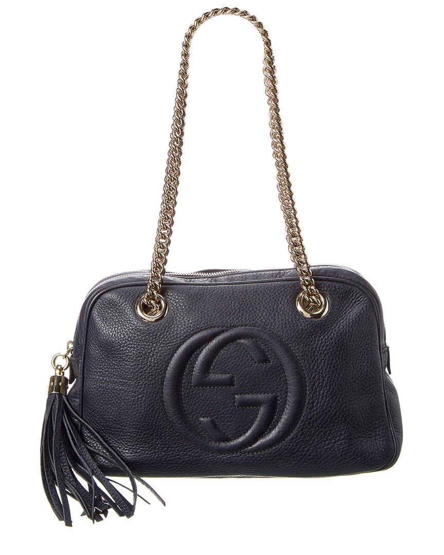 Gucci Black Leather Chain Soho Tote