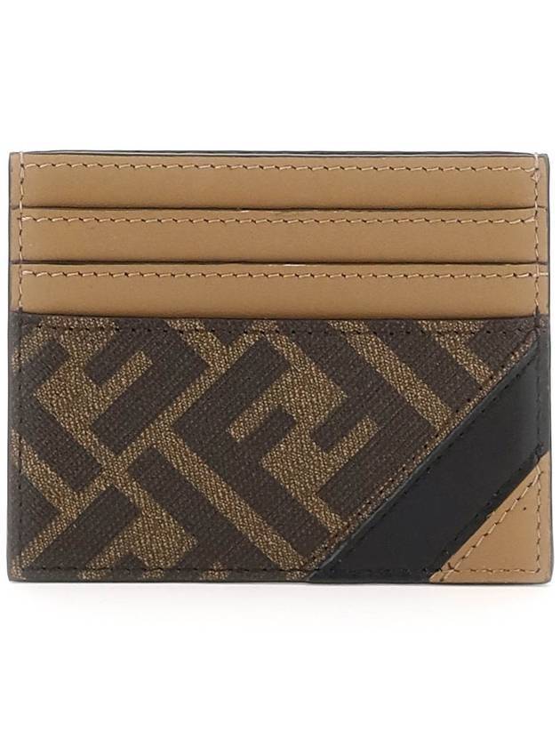 Luxury Fendi FF Logo Card Wallet Brown