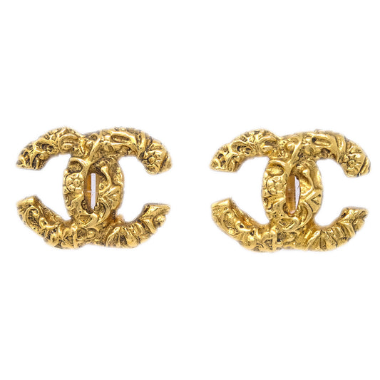 Chanel CC Earrings Clip-On Gold 03A