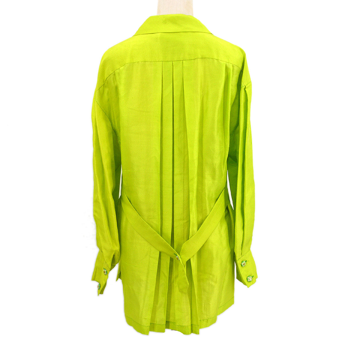 Luxury Chanel 1990 CC-button pleated silk shirt #38