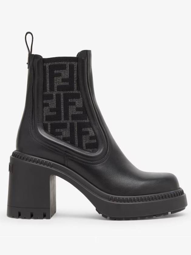 Luxury Fendi Domino Biker Middle Boots Black