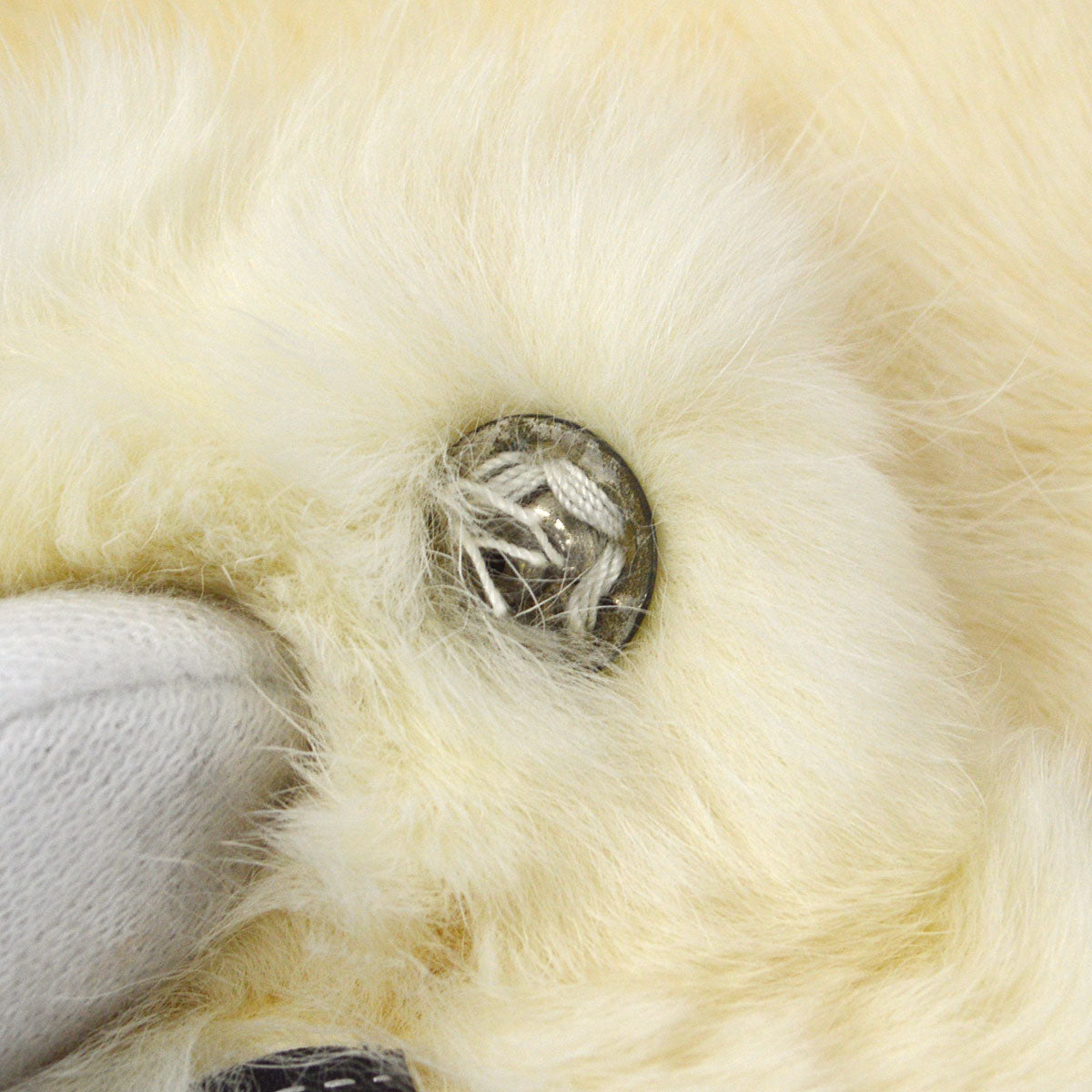 Luxury Chanel 2001 Rabbit Fur Bangle White