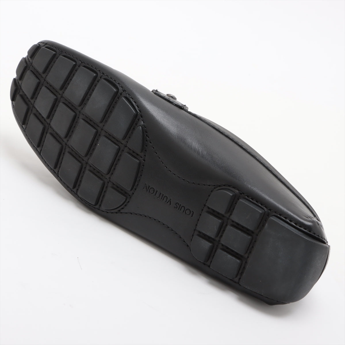 Louis Vuitton Monte Carlo 10 Years Leather Driving Shoes 7 1/2 Men Black FA0160 LV Logo