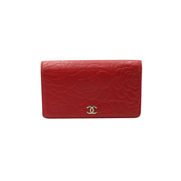Luxury Chanel Red Camelia Wallet