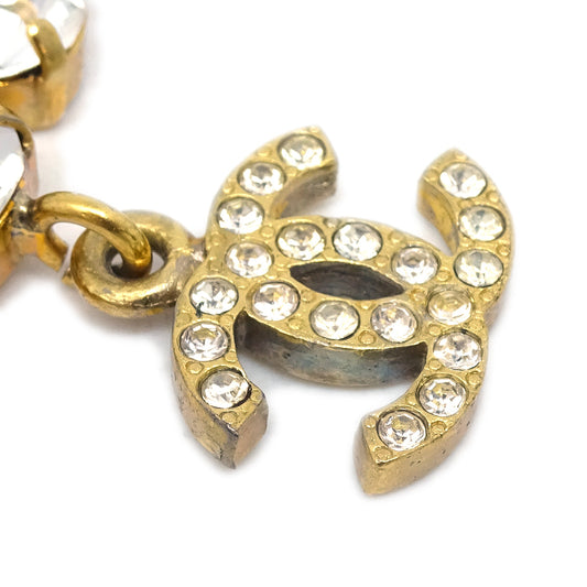 Luxury Chanel Rhinestone Chain Bracelet Gold 96P