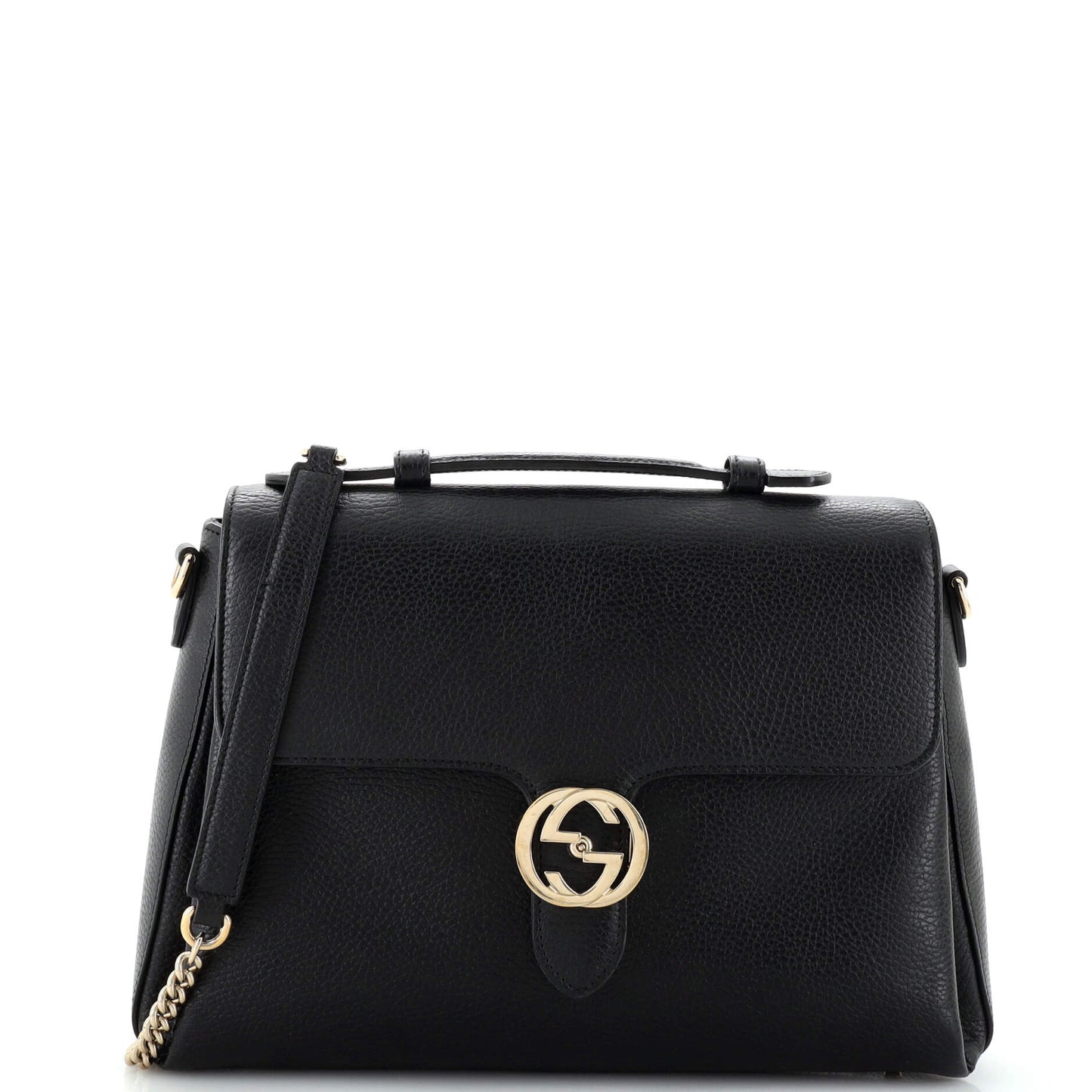 Luxury Gucci Trending 2025 Interlocking Top Handle Bag Leather Medium