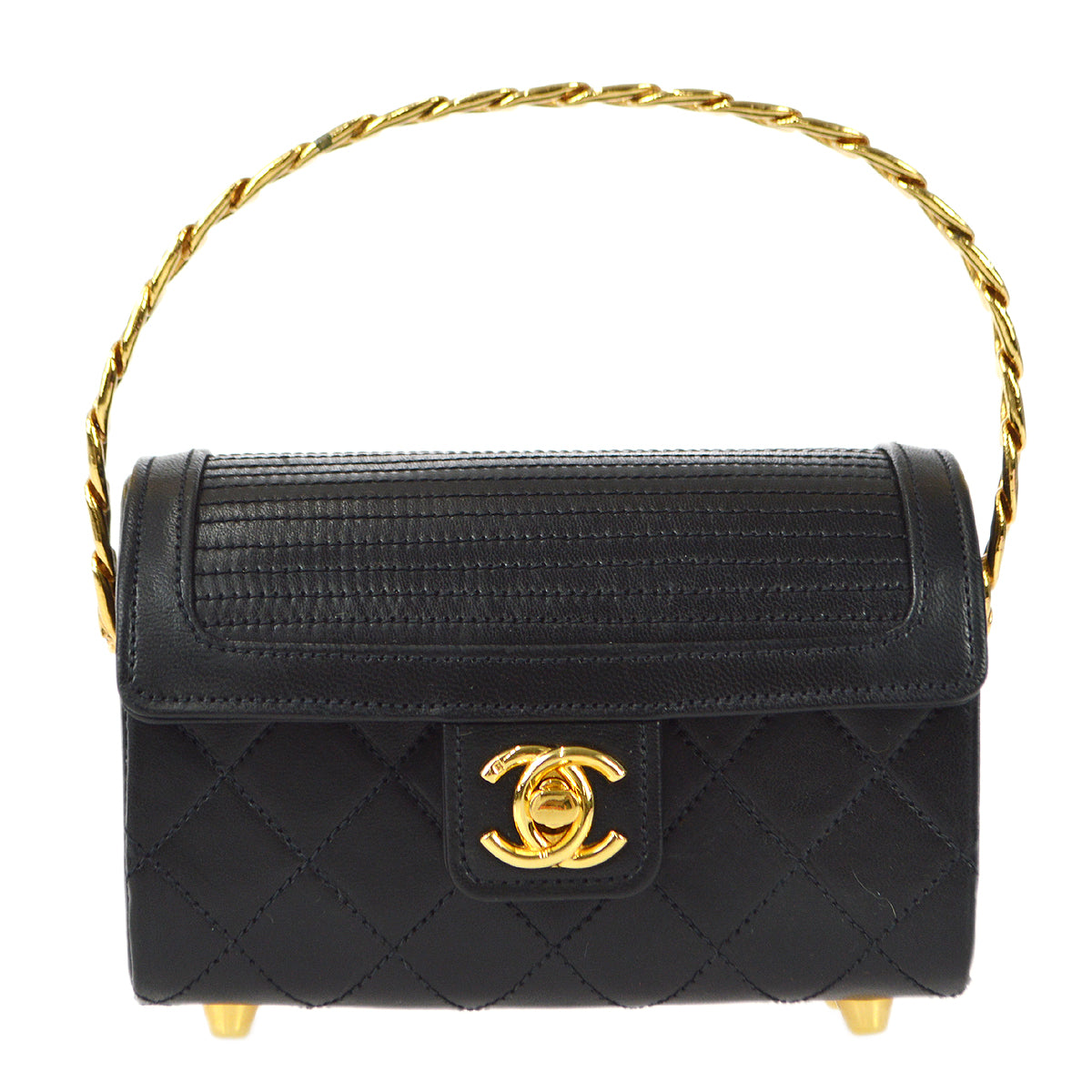 Luxury Chanel 1986-1988 Chain Top Handle Bag Lambskin