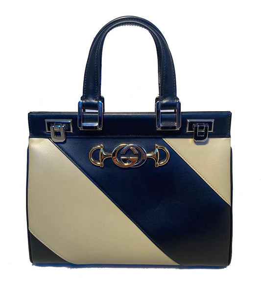 Luxury Gucci Trending 2025 Zumi Shibuya Black and Tan Medium Top Handle Bag