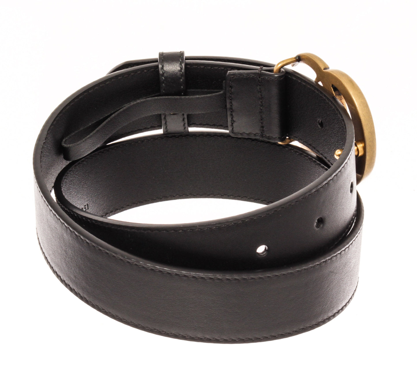 Gucci Black Calfskin Marmont GG Belt