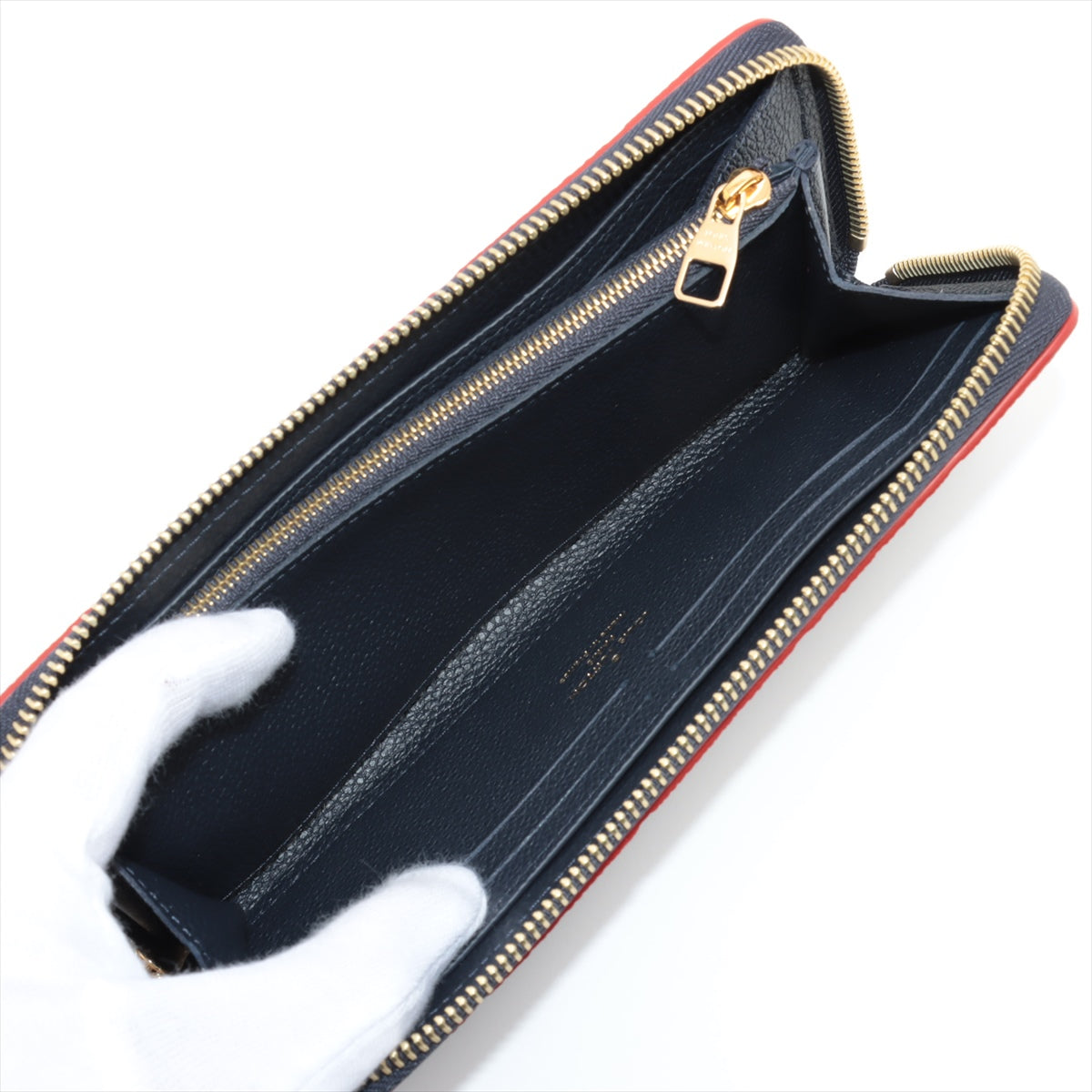 Louis Vuitton Monogram Emplant Portfolio Clemence M69415 Marine Round  Wallet  Reaction