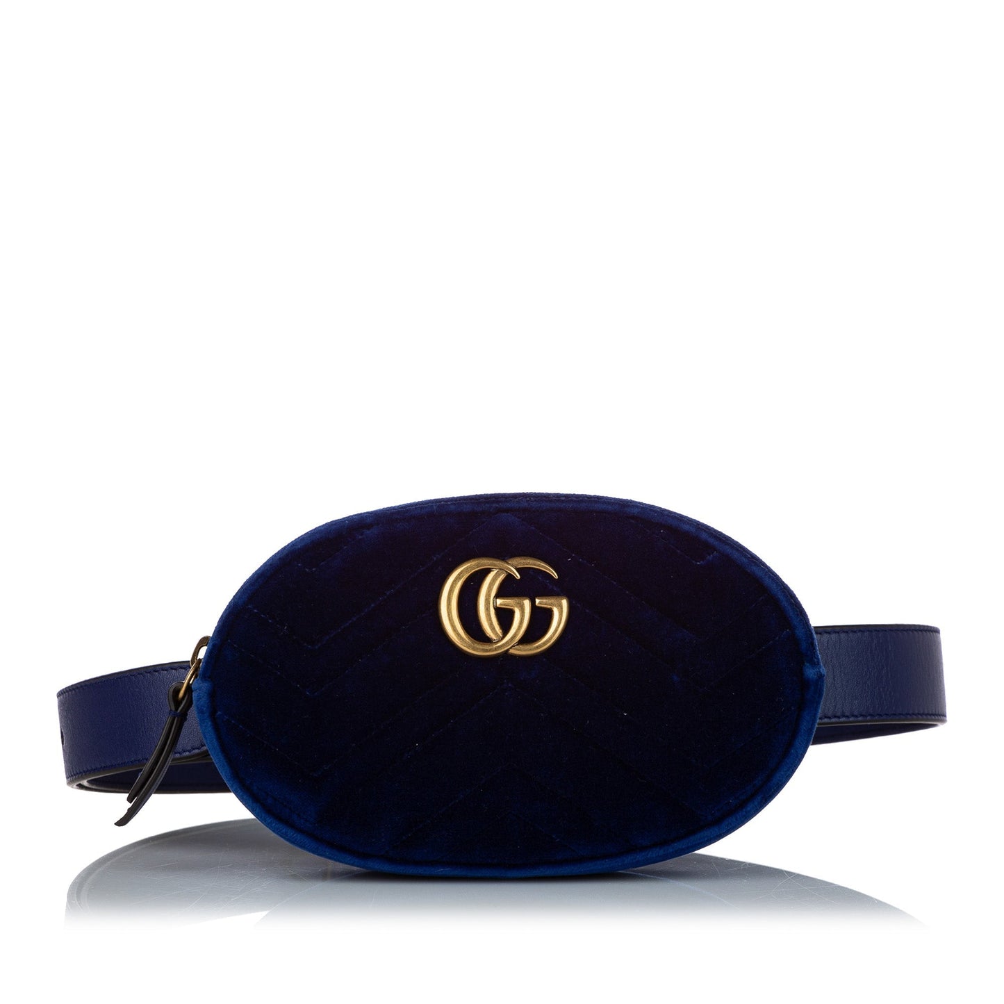 Gucci GG Marmont blue Velvet Belt Bag