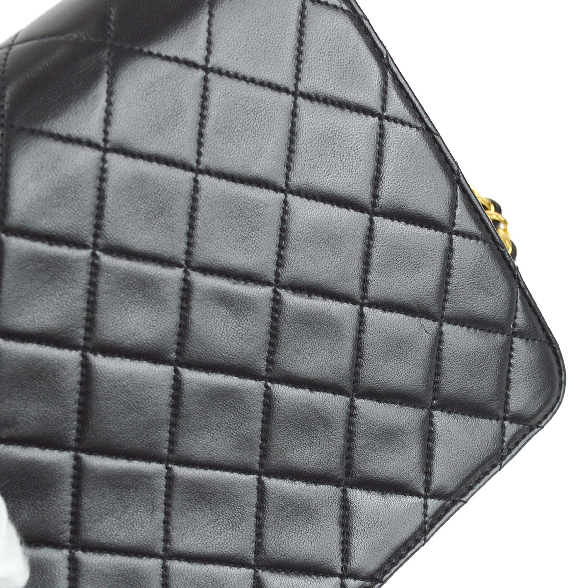 Luxury Chanel Black Lambskin Pushlock Small Half Flap Shoulder Bag