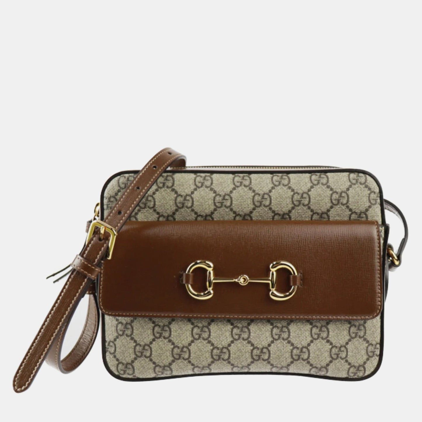 Luxury Gucci Trending 2025 GG Supreme 1955 Small Horsebit Shoulder Bag