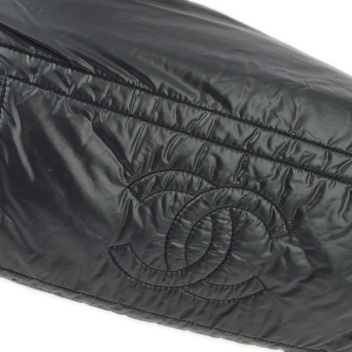 Luxury Chanel Black Nylon Coco Cocoon Tote Handbag