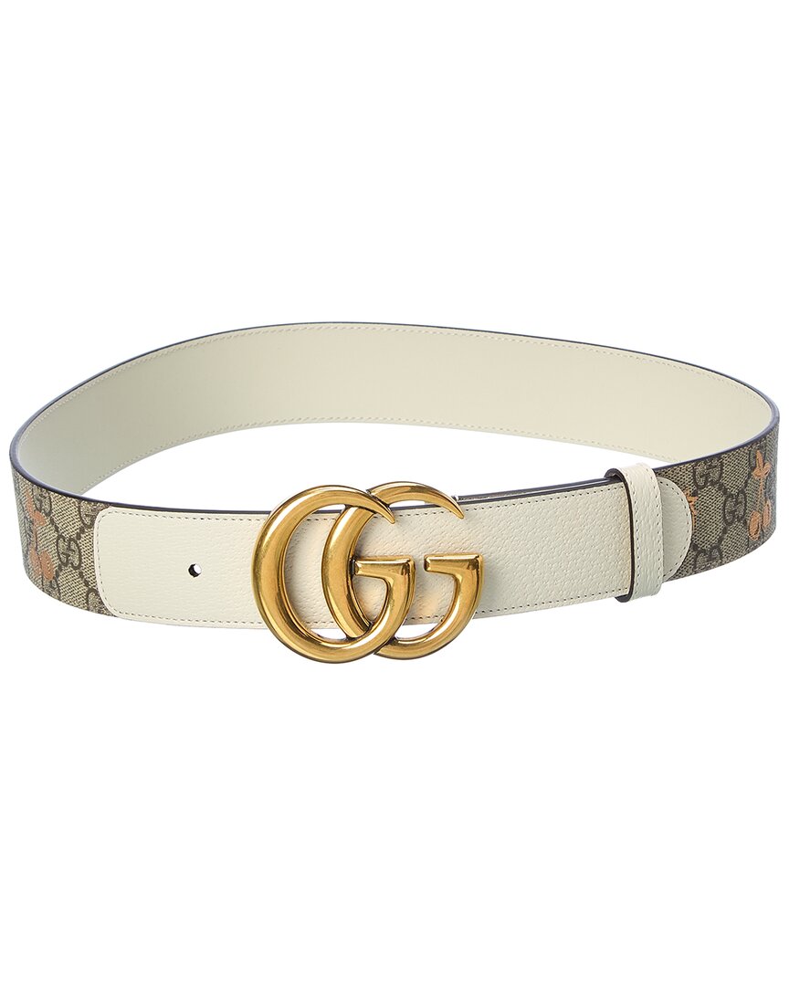 Gucci GG Marmont Wide GG Supreme Canvas & Leather Belt