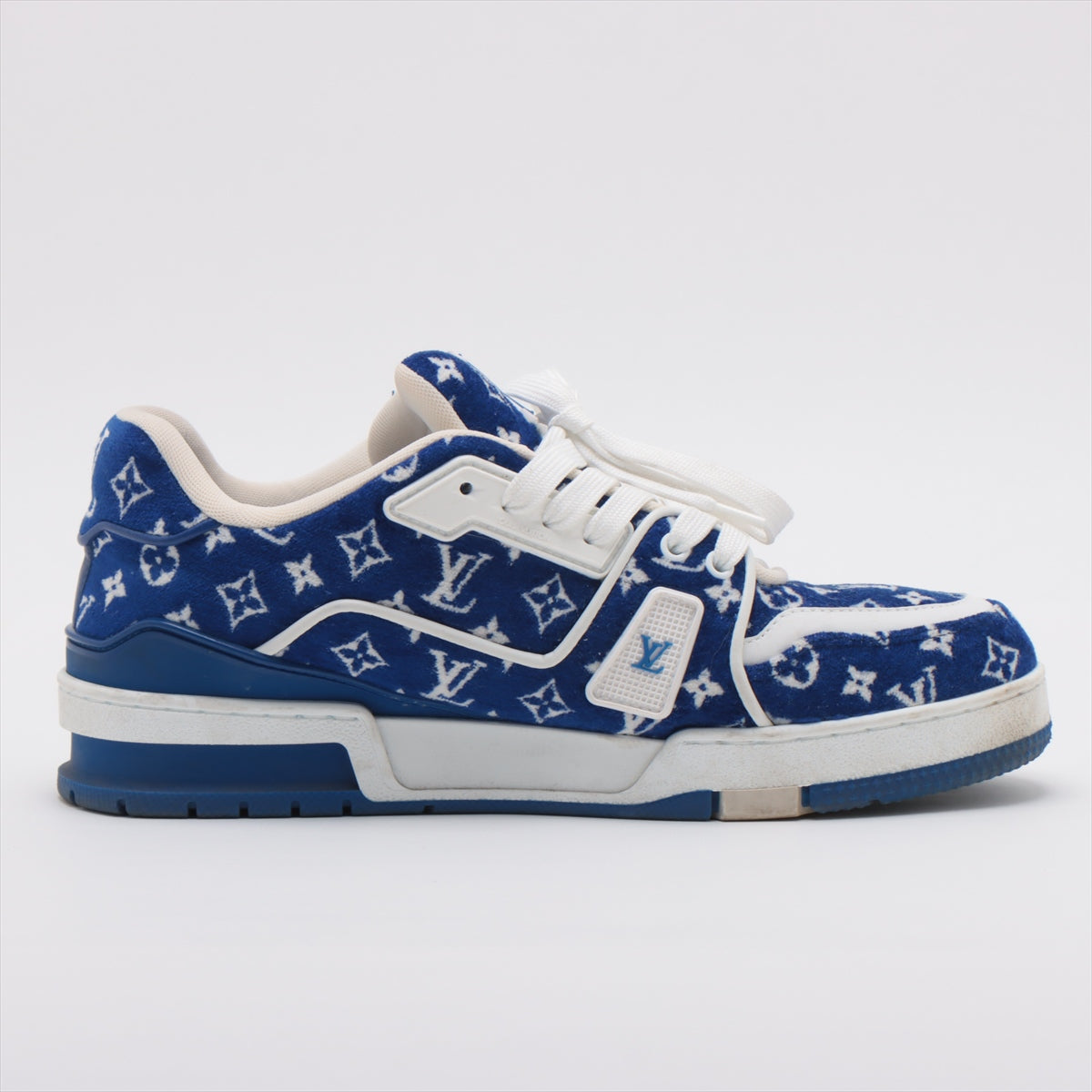 Louis Vuitton LV Trainer Line 23 Year Fabric Trainers 6 1/2 Men Blue LD0233 Monogram