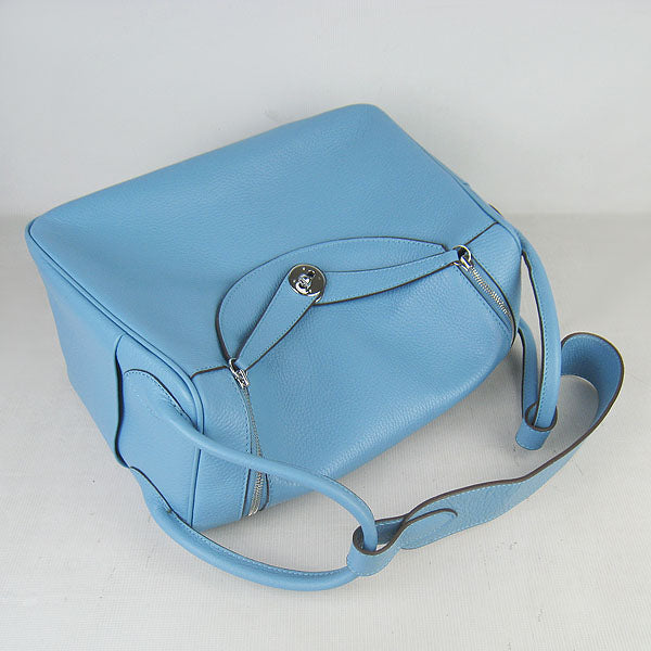 Luxury Hermes Lindy 34cm handbag 6208 light blue