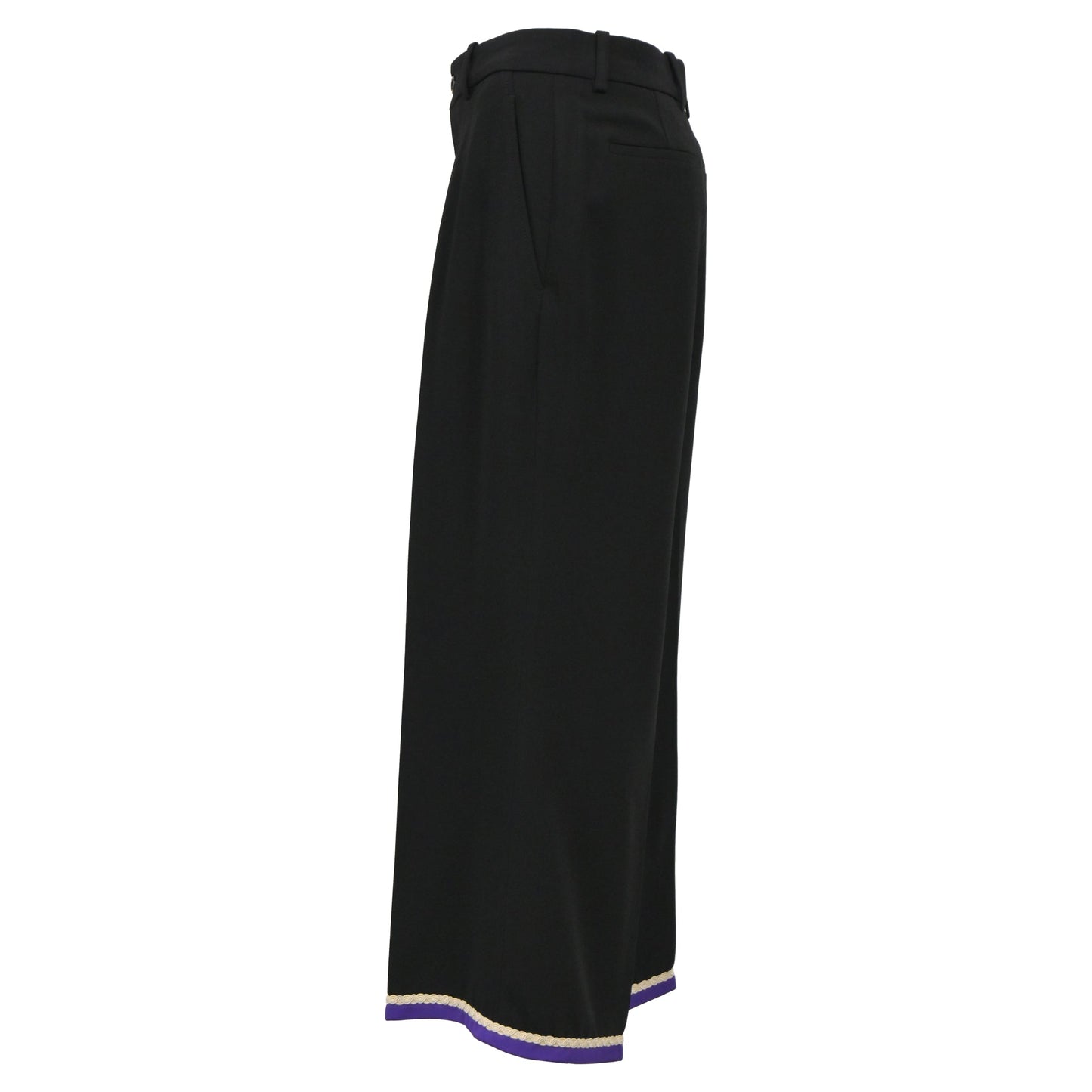 Gucci Wide Leg Culotte Trousers in Black Viscose