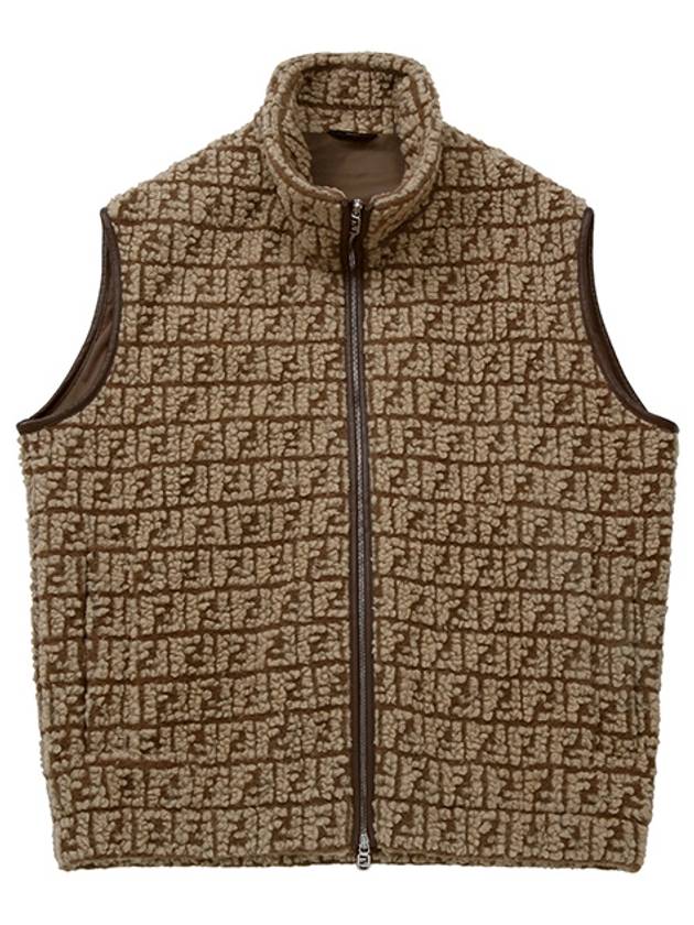 Luxury Fendi All Over FF Motif High Neck Vest Brown
