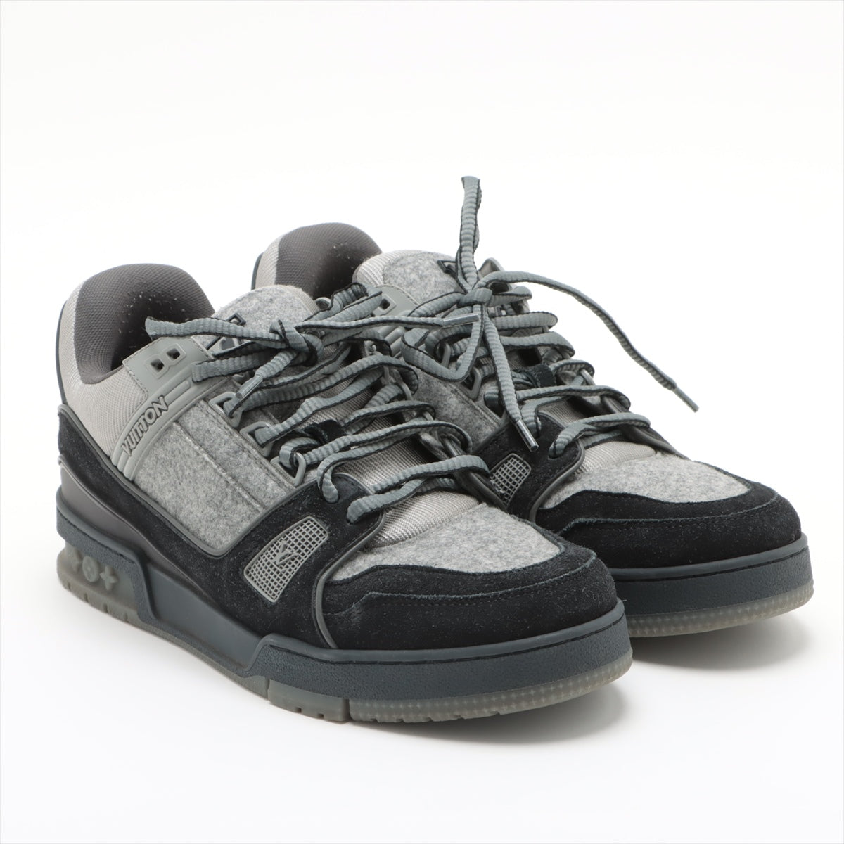 Louis Vuitton LV Trainer Line 19 Years Wool Trainers 7 1/2  Grey NV0169 ed Switched Switched