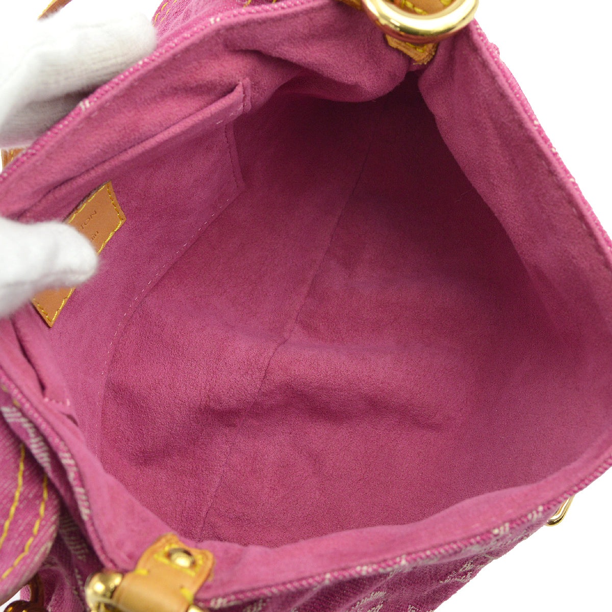 Louis Vuitton 2006 Pink Monogram Denim Mini Pleaty Handbag M95216