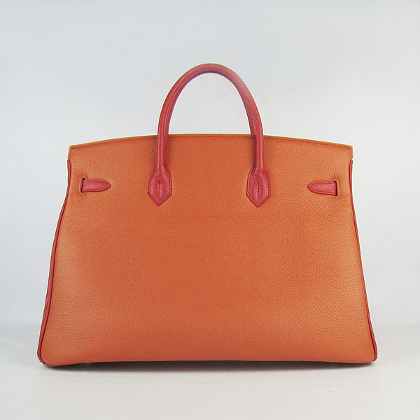 Luxury Hermes Birkin 35cm Togo Leather Handbags 6099 Red/Orange/Green S