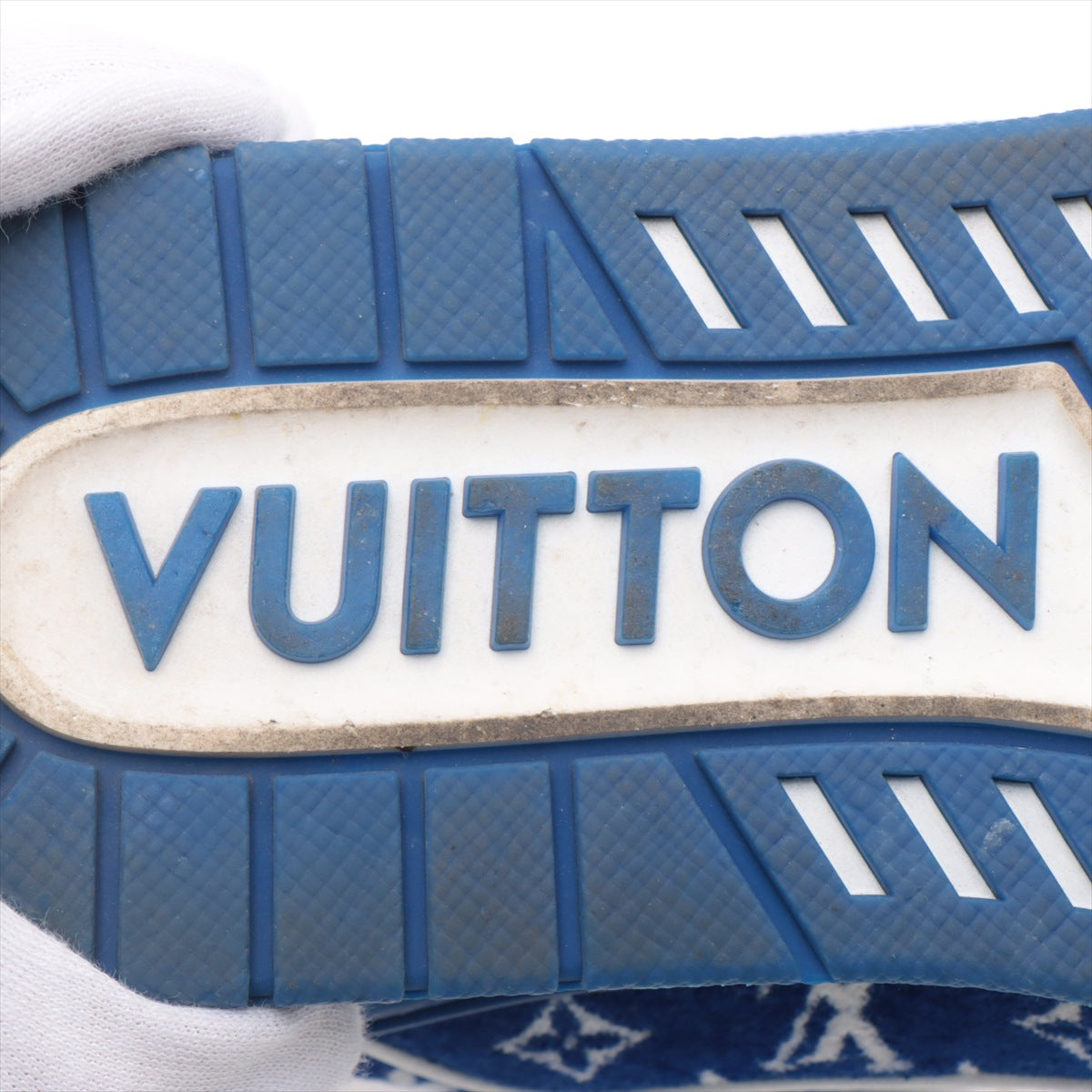 Louis Vuitton LV Trainer Line 23 Year Fabric Trainers 6 1/2 Men Blue LD0233 Monogram