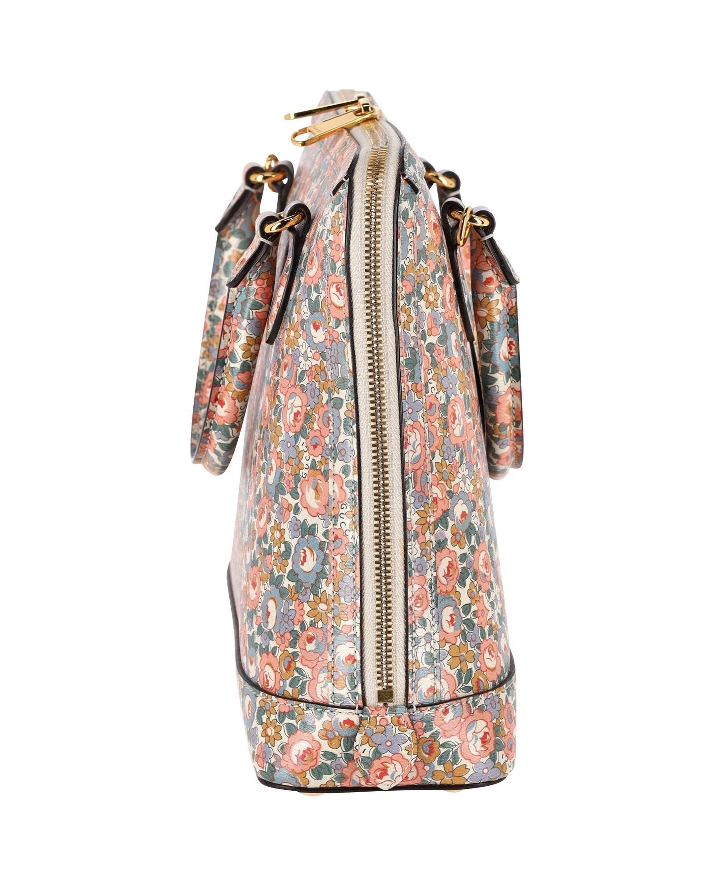 Luxury Gucci Trending 2025 1955 Horsebit Liberty London Floral Tote Bag in Multicolor Leather