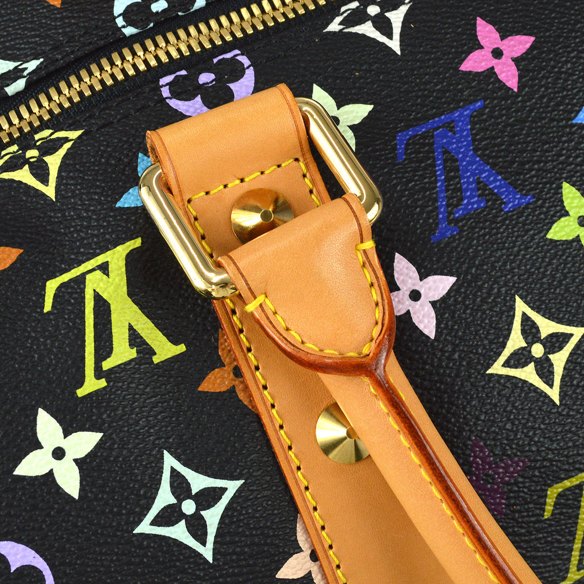 Louis Vuitton 2004 Black Monogram Multicolor Keepall 45 M92640