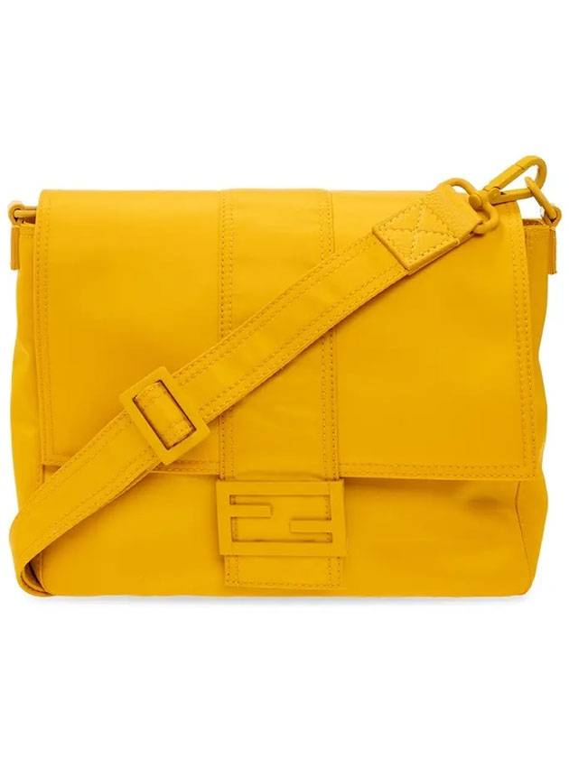 Luxury Fendi Baguette Medium Nylon Messenger Bag Yellow