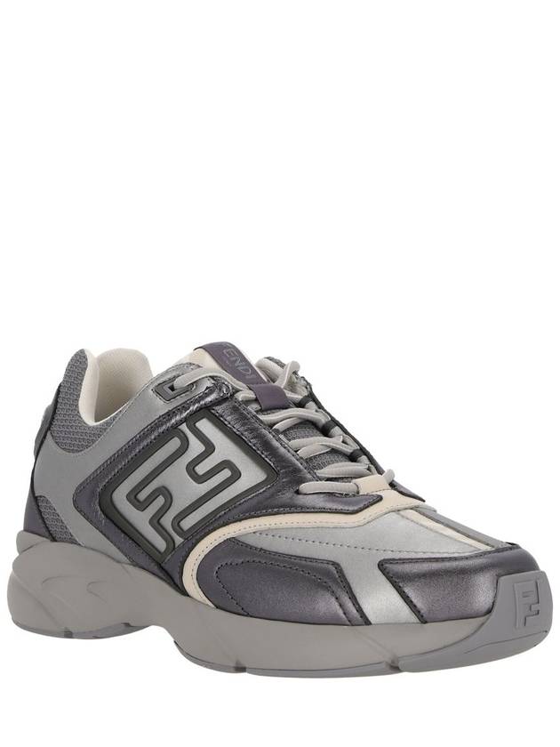 Luxury Fendi Faster Trainer Low Top Sneakers Grey