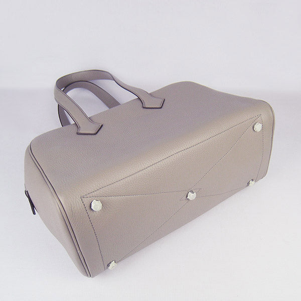Luxury Hermes Togo leather handbag H2802 grey