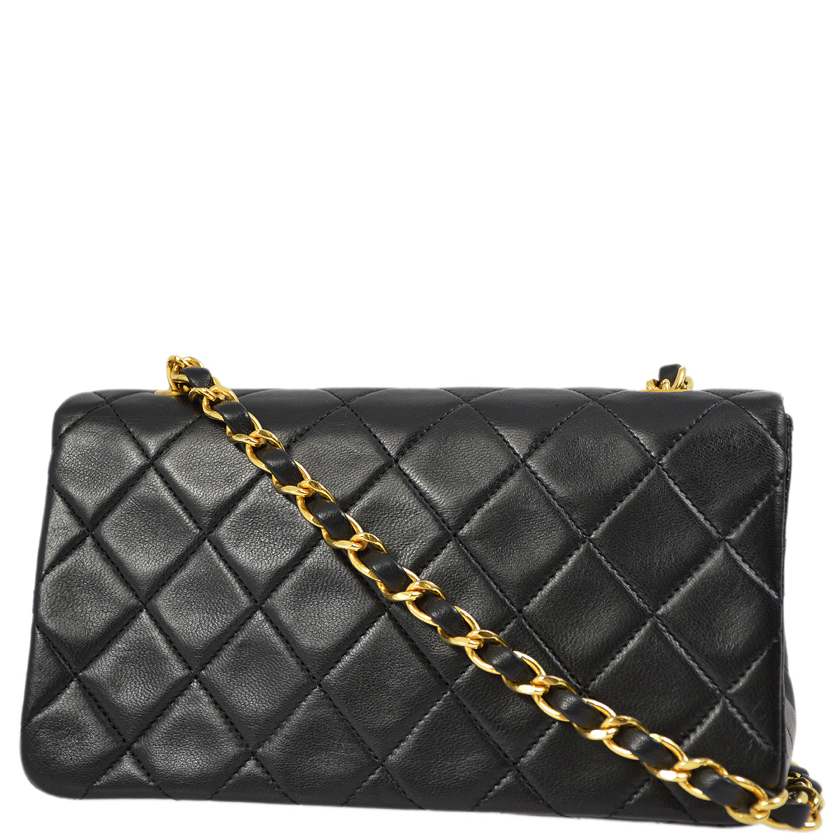 Luxury Chanel Black Lambskin Turnlock Mini Full Flap Shoulder Bag
