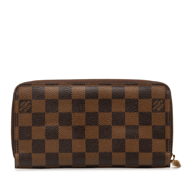 Louis Vuitton Damier Zippie Wallet N60015 Long Wallet Brown PVC Leather  Louis Vuitton