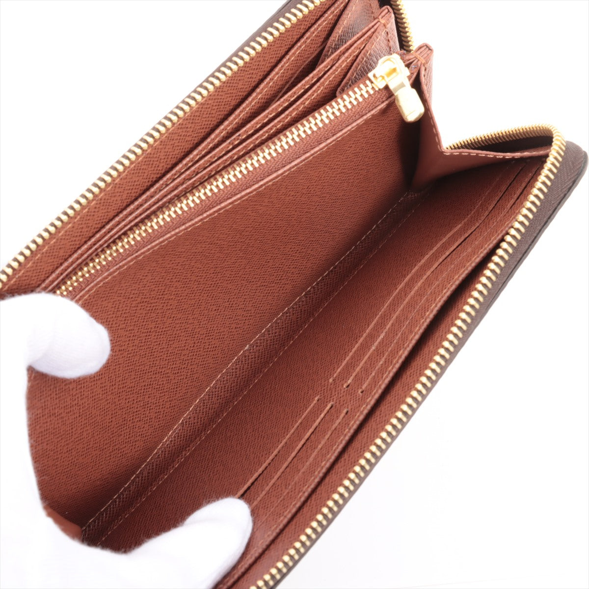 Louis Vuitton Monogram  Wallet M42616 Brown Round Zip Wallet