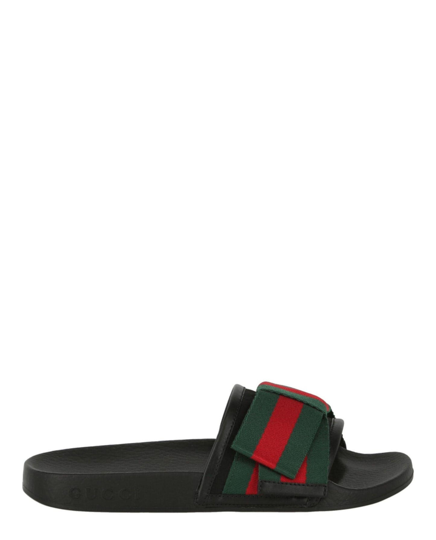 Gucci Satin Web Sylvie Bow Slides