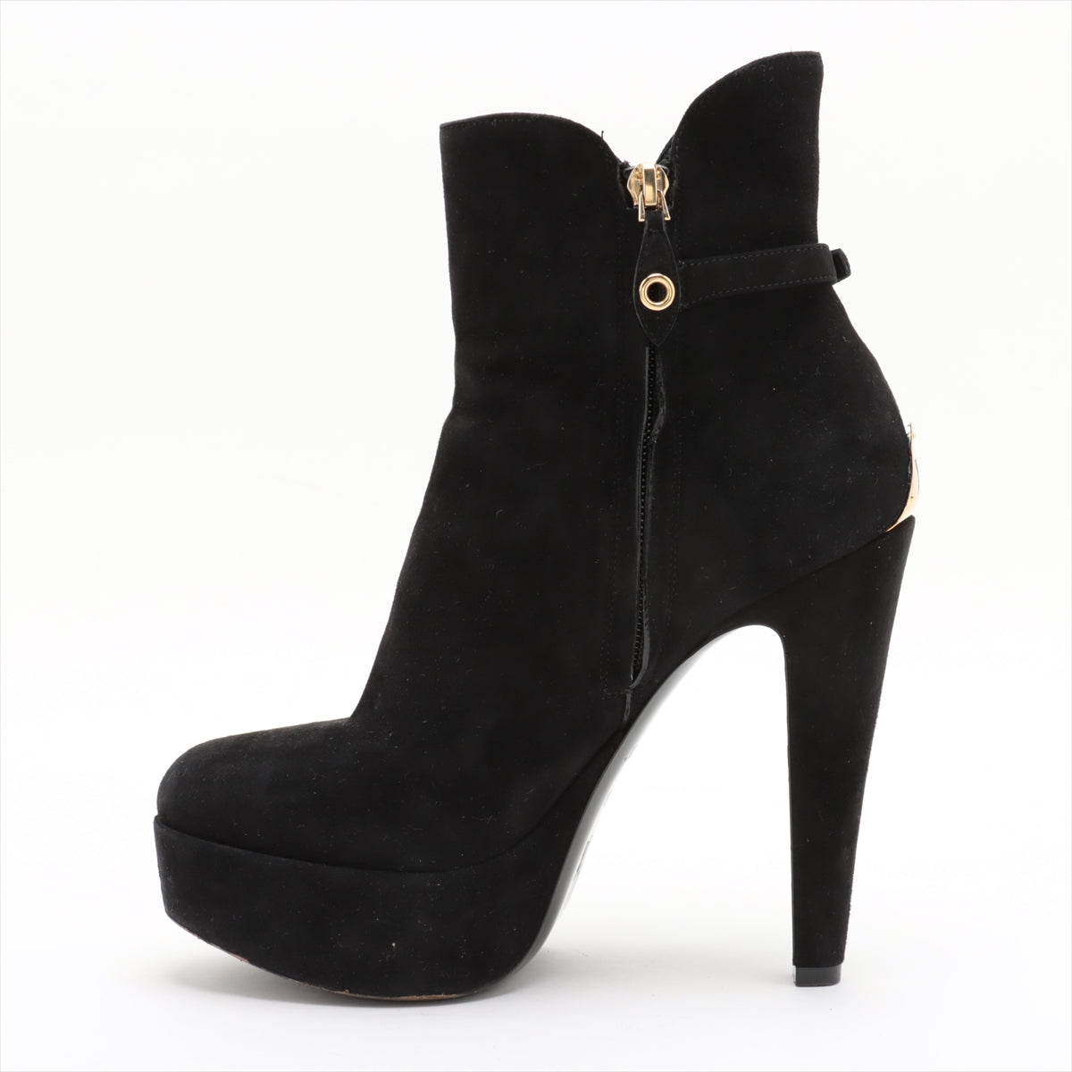 Louis Vuitton After-Grow Line 21 Years Sued Boots 36 1/2  Black NL0231 LV Logo Right Foot Heel Jacket