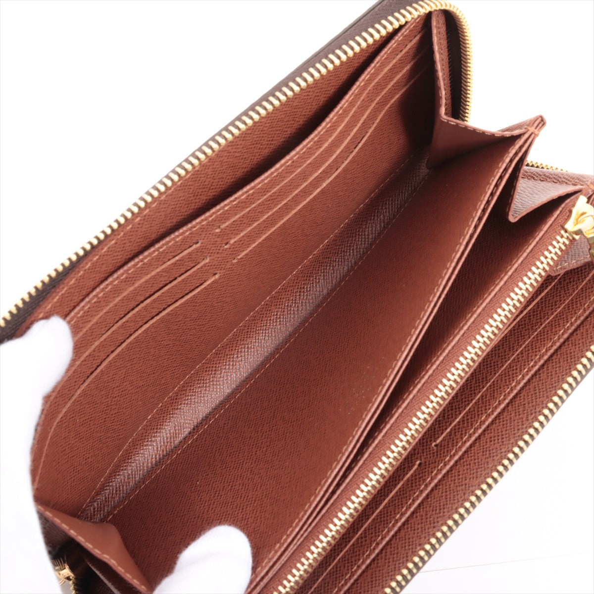 Louis Vuitton Monogram  Wallet M42616 Brown Round Zip Wallet