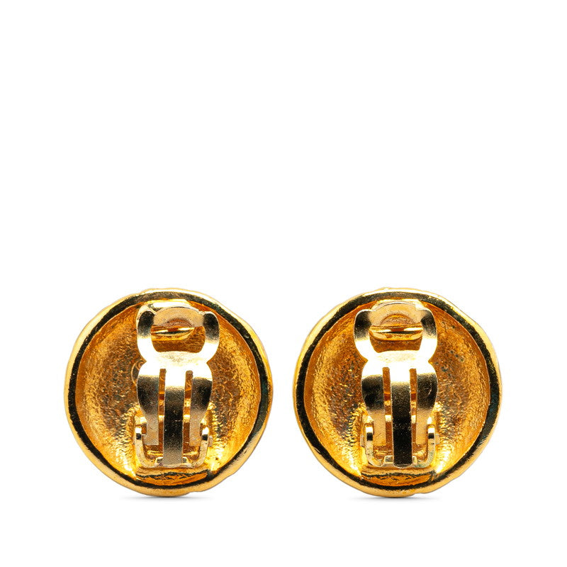 Chanel Vintage Coco Mark Earrings Gold