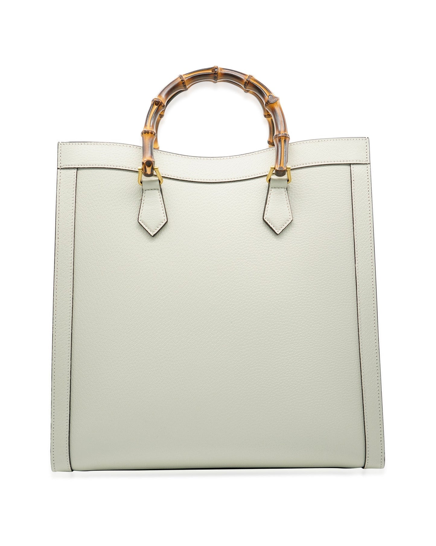 Luxury Gucci Trending 2025 White Textured Dollar Calfskin Web Large Diana Tote