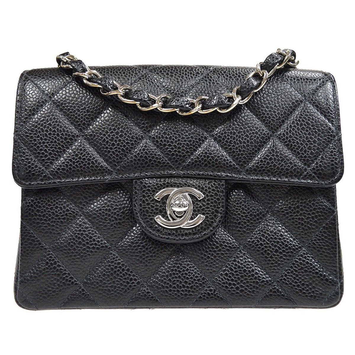 Luxury Chanel 2000-2001 Mini Classic Square Flap SHW