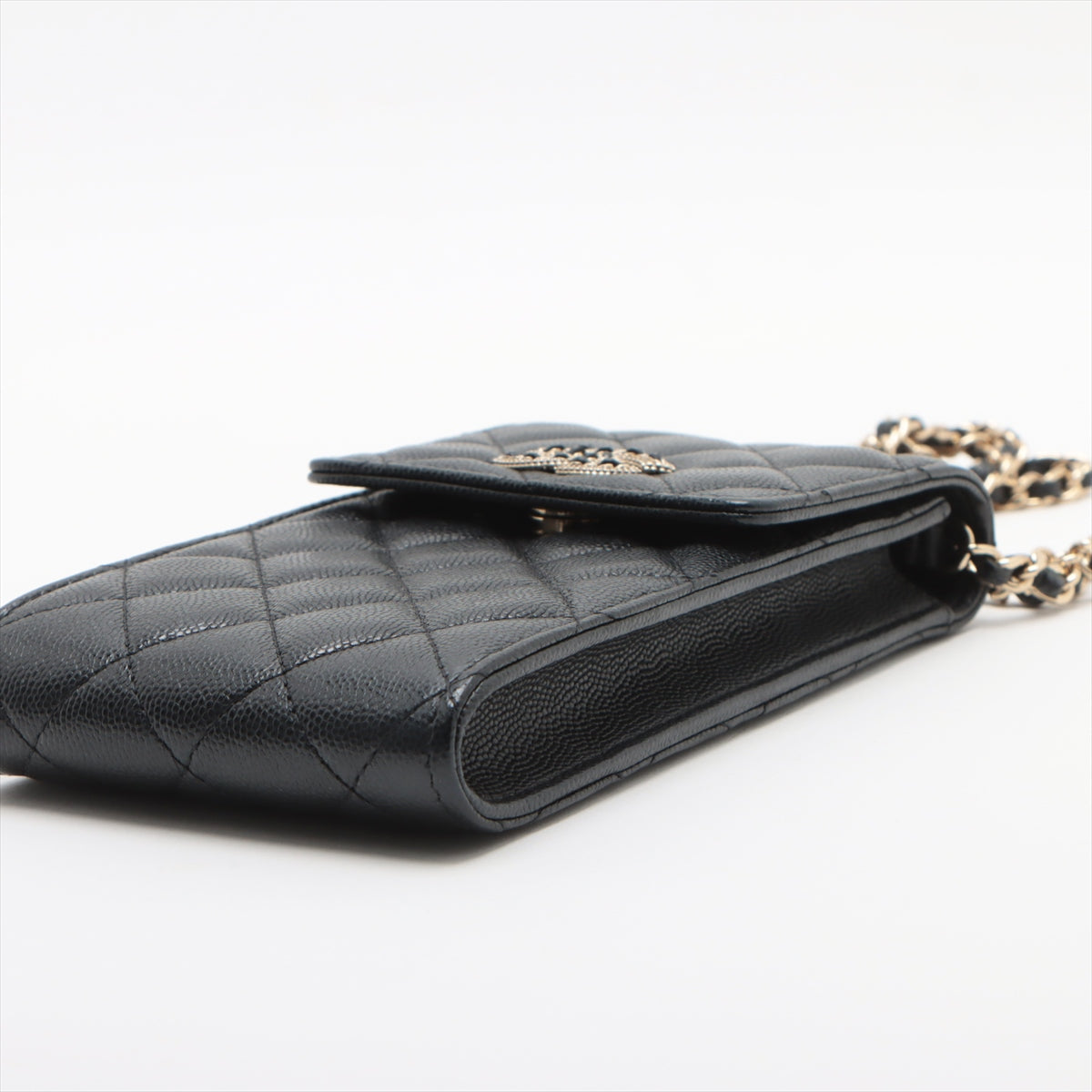 Chanel Matrasse Caviar S Chain Shoulder Bag Phone Case Black G  32rd