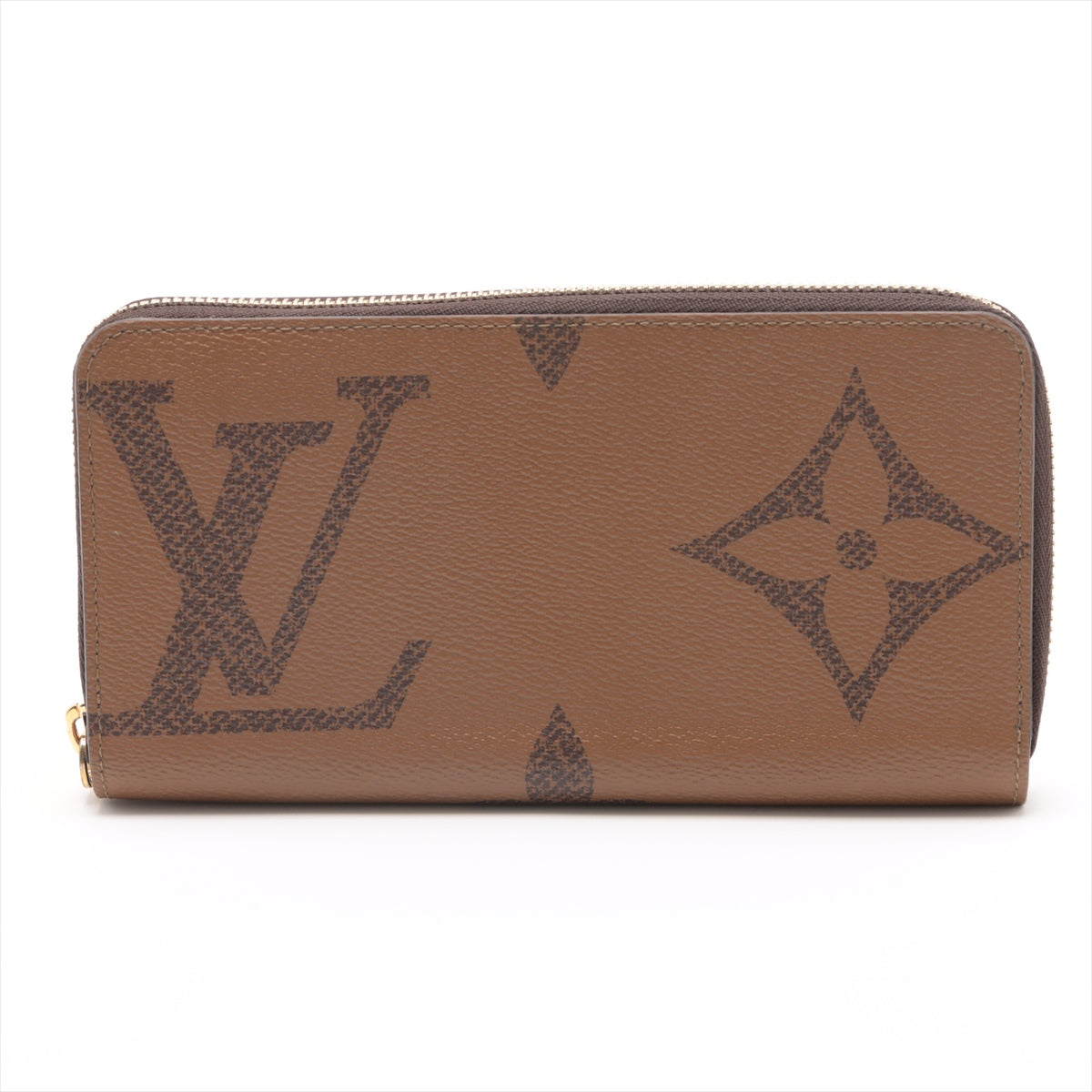 Louis Vuitton Giant Monogram Reversee Zippie Wallet M69353 Black X Brown Round Zip Wallet
