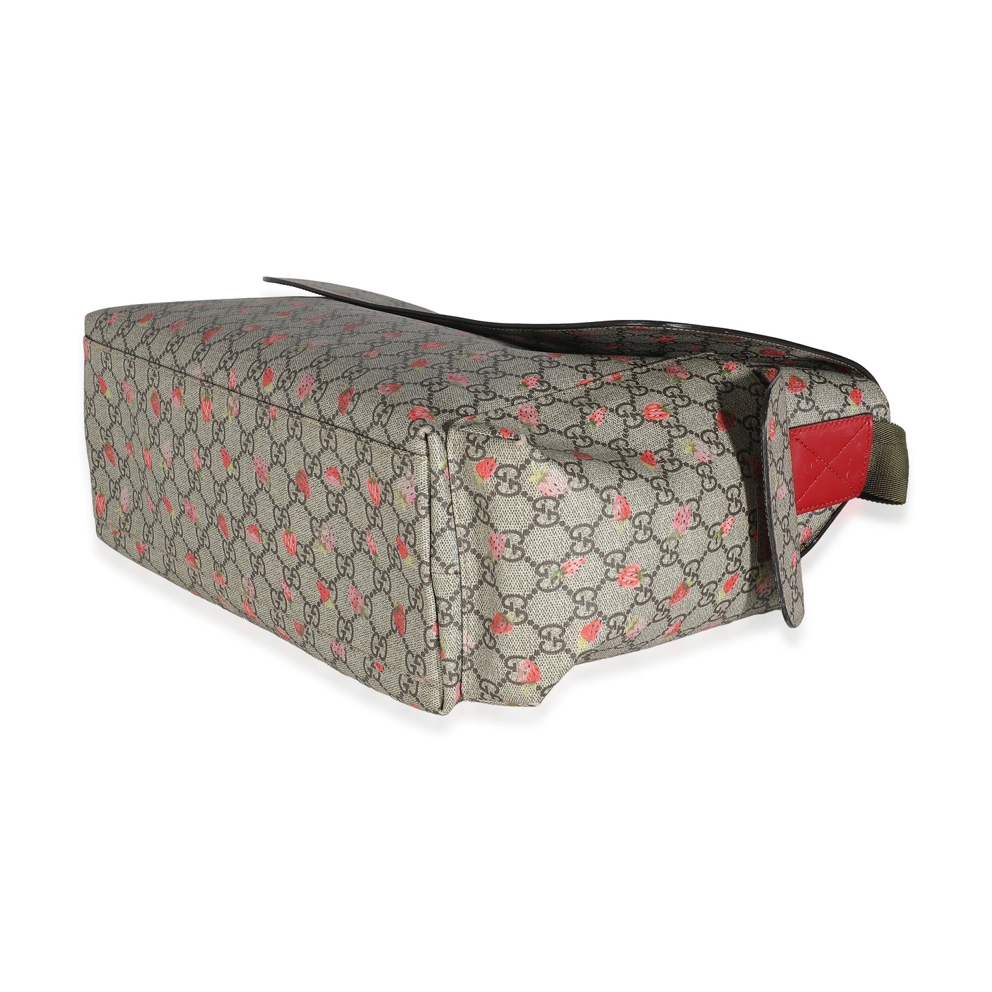 Gucci Beige GG Supreme Strawberry Canvas Diaper Bag