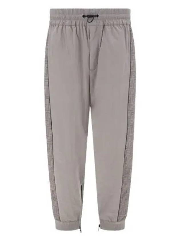 Luxury Fendi Men's Plain Logo Track Pants Grey