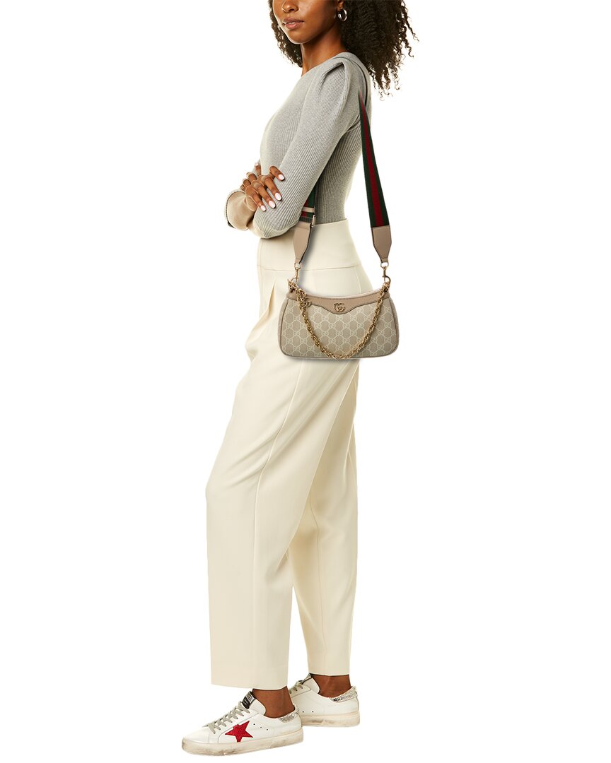 Luxury Gucci Trending 2025 Ophidia Small GG Supreme Canvas & Leather Shoulder Bag
